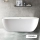 1700x750x580mm Oval Bathtub Freestanding Acrylic Apron White Bath Tub